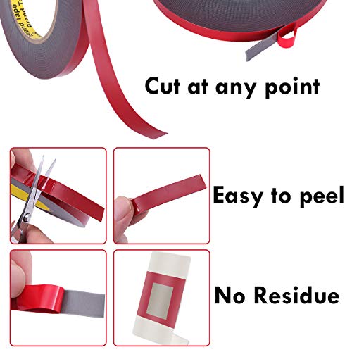 Lvyinyin Double Sided Adhesive Tape, Heavy Duty Mounting Tape, Waterproof Foam Masking Tape, Length 108Ft 33M, Width 0.39Inch 1Cm For 5050 Led Strip Lights, Home Office Decor #TOP5
