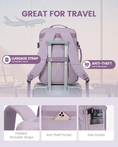 Image of LOVEVOOK 40L Travel Backpack Flight Approved Carry on Backpack,3 Packing Cubes,Waterproof Personal Item Travel Bag,TSA Carry on Luggage Suitcase Travel Essentials,Gifts for Women & Men,fits 17 inch Laptop