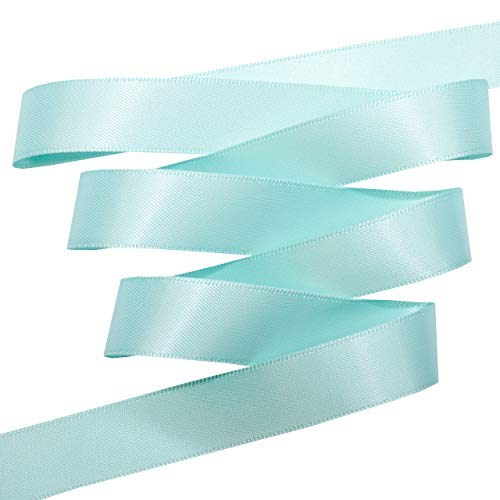 Image of Morex Ribbon Double Face Satin Ribbon, 3 /8 inchx 50 Yd, Blue Mist
