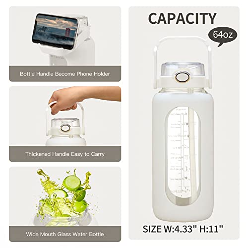chunmo-64oz-Glass-Water-Bolttles-with-Straw-Half-Gallon-Large-Motivational-Water-Bottle-with-Time-Marker-Sports-Water-Bottles-with-Silicone-Sleeve-and-Handle-Lid-Water-Jug-for-Gym-Workout