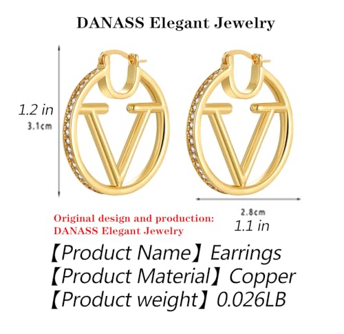 18K Gold Luxury Letter Earrings for Women and Sisters | Valentines, Birthday Gifts, Elegant Accessories for Any Occasion4