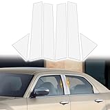 AMSPRAC Chrome Door Pillar Covers fit for Chrysler 300/300C 2005 2006 2007 2008 2009 2010, Exterior Molding Anti-Scratch Trim, 6PCS Window Outer Pillar Panel Set