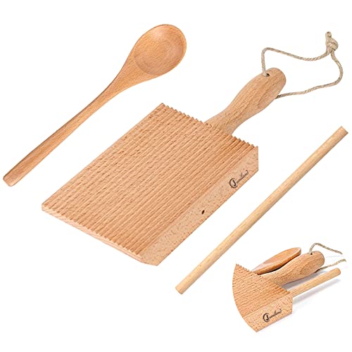 Jumiland Gnocchi Board, 3 Packs Natural Wooden Gnocchi Paddle Pasta Making Tools, 8 Inches Small Creativity Kitchen Tool Perfect For Making Pasta And Butter Without Sticking #TOP27