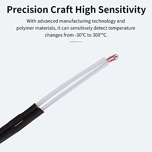 Creality Original 3D Printer NTC100K Thermistor Temp Sensor 5Pcs Quick Replacement Single Ended Glass Sealed for Creality Ender 3/Ender 3 V2/Ender 3 Pro/Ender 5/Ender 5 Pro 3D Printer(30cm/11.8inch)