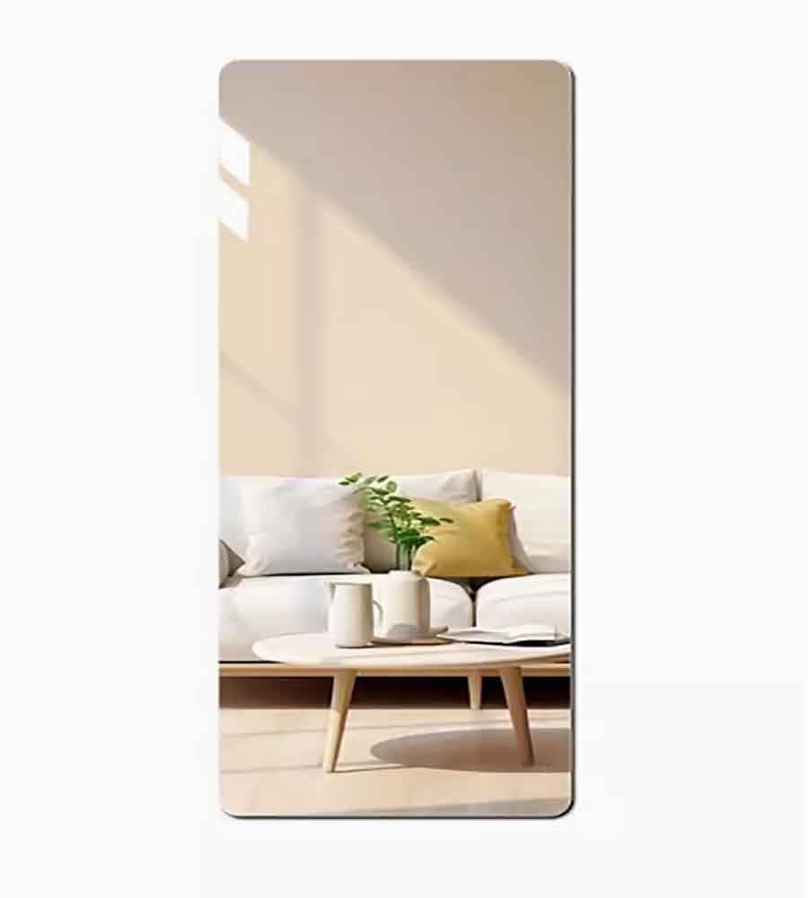 Self-Adhesive Home Gym Mirrors Wall Mounted Mirror Glass Frameless Full Length Mirror Tiles for Home Gym Bedroom Door