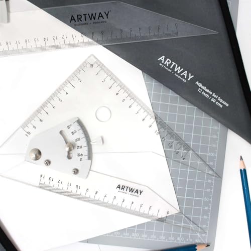 Artway Adjustable Set Square - 20cm - Acrylic (Design May Vary), Black (only for the carrying bag) 5 Artway Adjustable Set Square - 20cm - Acrylic (Design May Vary), Black (only for the carrying bag) - Image 5