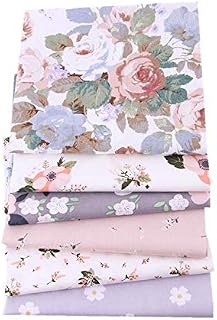 Cotton Fabric Materials for Sewing, Comius Sharp Floral Printed Cotton Fabric, 100% Cotton Patchwork Fabric Bundles, for Quilting Craft DIY kit (6 Pieces 40cm x 50cm C)