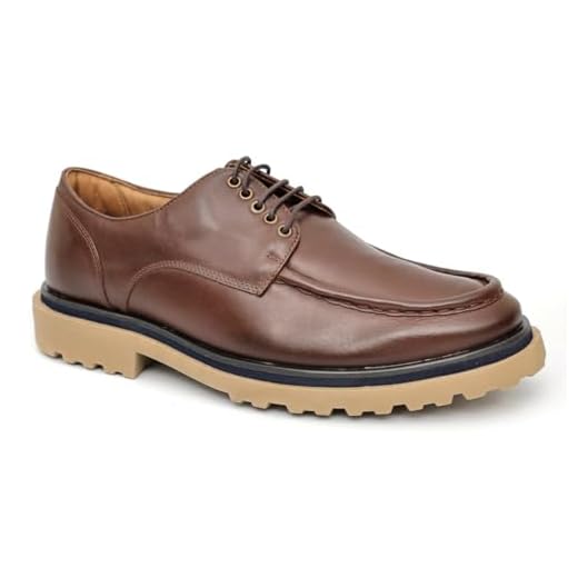 Sapato Casual Masculino Derby Oxford Tratorado Couro de Luxo