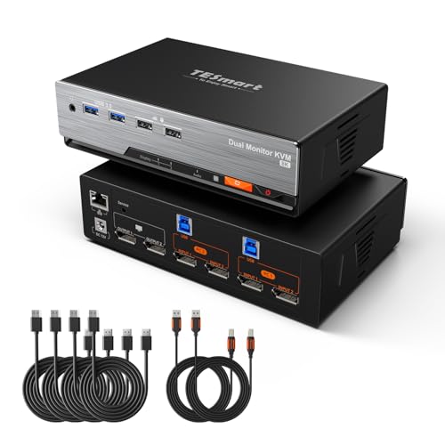 Commutateur KVM DP 1.4 pour connecter 2 PC sur 2 moniteurs 4K