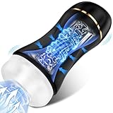 Saugen Masturbator Penis Vibratorensets Männer Masturbieren, 10x10 Saug-Dehn-Modi Doppelte Kraft Rundum-Vibration Sexspielzeug Taschenmuschi für die Männer Mastubratoren, Mastrubrator für Manner