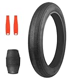 MEGHNA Bike Tire 20/24/26 x 4.0 Mountain Bike Fat Tire with Tubes Groove Tread Foldable Tire 24 inch Replacement for Snow Bike Fat Bike Electric Bike (Black - 1 Tire, 24 x 4.0 inch)
