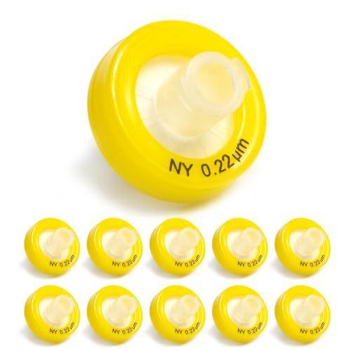 Image of PEKYBIO Syringe Filter Nylon Hydrophilic Filtration 0.22μm Pore Size, 13mm Membrane Diameter for Lab, Pack of 100, Non-Sterilized