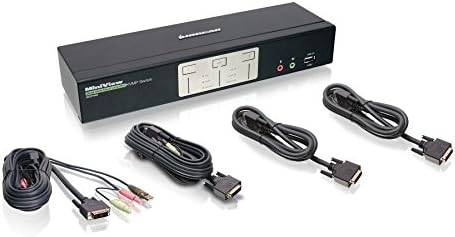 IOGEAR 2-Port Dual View Dual Link DVI KVMP Switch with Audio, w/Full Set of Cables (GCS1642 TAA Compliant)