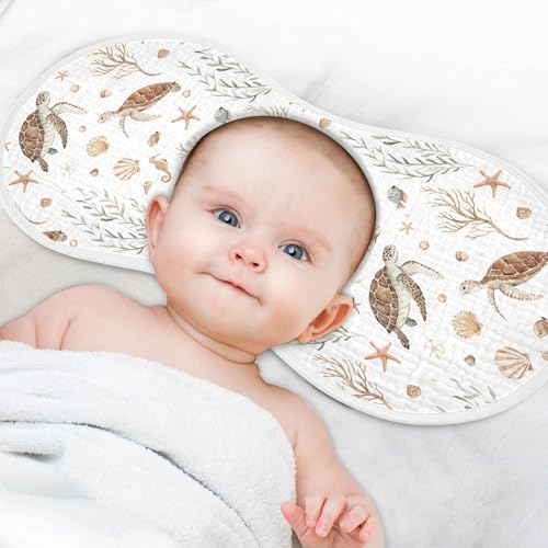 Burbuja Ocean Turtle Muslin Baby Burp Cloths, Soft & Absorbent Cotton Burping Rags for Newborn Boys & Girls, 2 Pack4