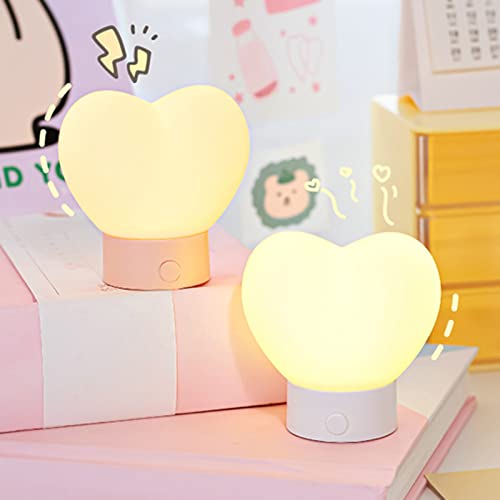 Smalibal Night Light, Heart Shape Led Lamp, Plastic Love Heart Night Lamp, Cute Led Nursery Lamp For Teen Girls Toddler Night Lights For Kids Room, Bedroom, Room Decor, White With Battery #TOP2