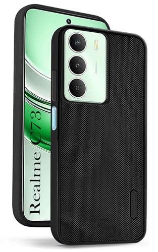 Image of Jkobi Back Cover Case for Realme C73 (Textured Grip Design | Micro-Fiber Cloth Inside | Slim and Light Weight | Soft Touch and Feel | Black)