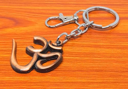 Image of Aura Spiritual Aum Om Metal Keyring Keychain For Gifting Men Women Girls Boys Husband Friend Bike Car House Office Home Keys