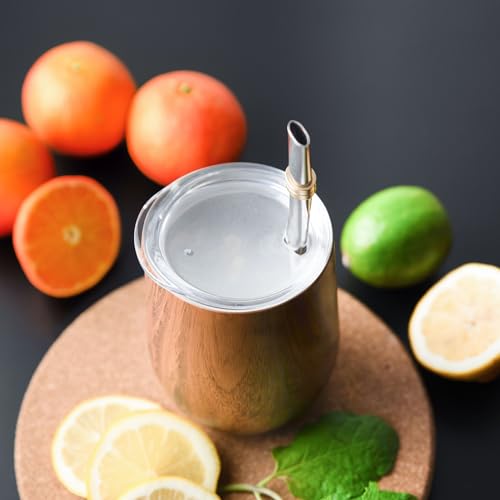 Miniatura 8 de Aquafloow Set De Mate Argentino Para Yerba Mate 350 Ml 2 Pajitas De Acero Maté Bombilla, Taza De Doble Pared Maté Yerba Tapa Libre De Bpa, Juego De Té De Acero Inoxidable Para Yerba Marrón