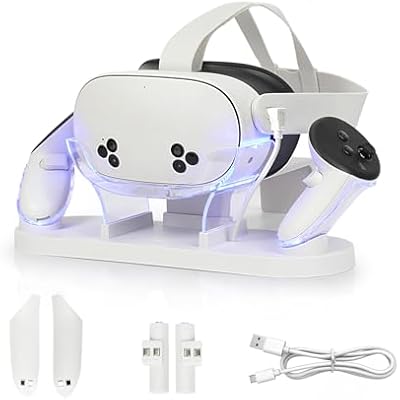 Charging Dock for MetaQuest 3S/Quest 3, Fast Charging Dock with LED Indicator, Charging Dock Station with USB-C Fast Charging for VR Console and Touch Controller