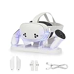 Charging Dock for Meta Quest 3S/Quest 3,VR Charger Station Stand with LED/RGB Light,Charging Station for Quest 3S/Quest3 Headset and Controller,USB-C Fast Charging (white)