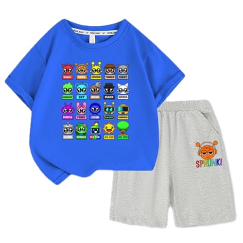 [GJKHUJKBN] �X�v�����L�[ �㉺2�_�Z�b�g�ߑ�T�V���c Sprunki T�V���c ���̎q �j�̎q ���� �R�b�g��100�� �L�b�Y ��t�V���c �q���� �� �g�b�v�X �z��/�ʋC/���K 120CM