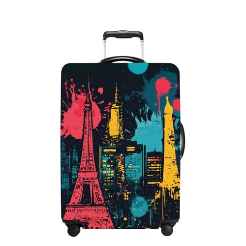 Luggage Cover Washable Suitcase Protector Anti-scratch Suitcase cover Fits 20-34 Inch Luggage (Tower-4, XL(32-34inch suitcase))