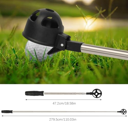 EMNIMQ Golf Ball Retriever,20cm Retractable Telescopic Scoop Saver,Stainless Steel Golf Ball Collector,Stainless Telescopic Golf Ball Retriever for Water with Golf Ball Grabber for Putter,Gifts - Image 2