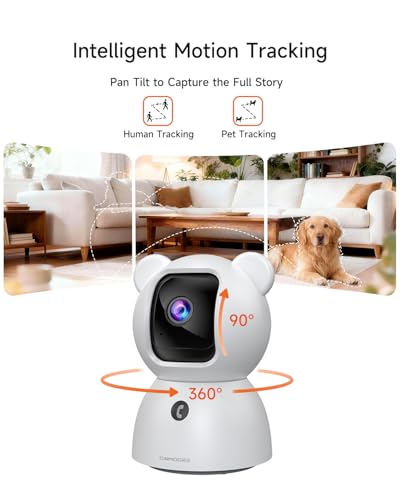 2 Pack 2.5K Cameras for Home Security, Non-Subscription AI Human/Pet/Crying Detection, 4MP Dog/Cat/Pet Camera Indoor with Phone App, Pan Tilt 2.4G WiFi Indoor Cameras, IR Night Vision, 2-Way Audio - Image 5