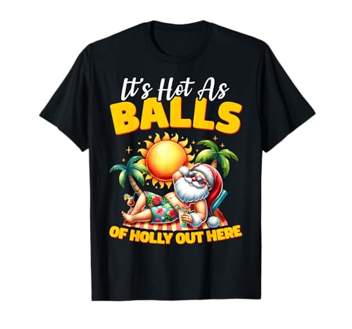 Funny Christmas in July Hawaii Santa Beach Summer Vacation T-Shirt