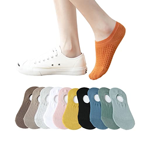 10 Pairs No Show Low Cut Socks Comfort Breathable Thin Ankle Socks For Women Non Slip Flat Boat Line