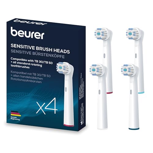 Beurer TB 30/50 Cabezales de cepillo de dientes Sensitive, Pack de 4