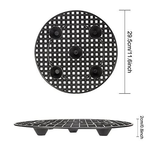 6 Pcs Plant Level Pot Elevator, 11.8 Inch Plant Riser To Protect Patio & Deck, Plastic Round Planter Pots Elevator, Plant Stand For Heavy Duty, Black #TOP1