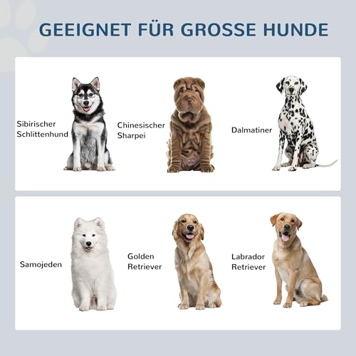 PawHut Erhöhter Hundenapf Futternapf mit Ständer Fressnapf mit Schublade, 2 Edelstahlnäpfen Futterstation für große Hunde, 36 cm Hoch, Grau