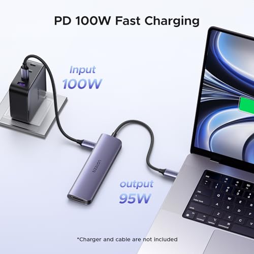 Image of UGREEN USB C Hub for Laptop Revodok 7 in 1 Dock 4K HDMI to USB C Adapter | 100W PD Charging, USB-C & 2 USB-A 5Gbps Data Ports, SD /TF Card Reader for MacBook Neo /Pro /Air, iPad Pro, XPS, Thinkpad