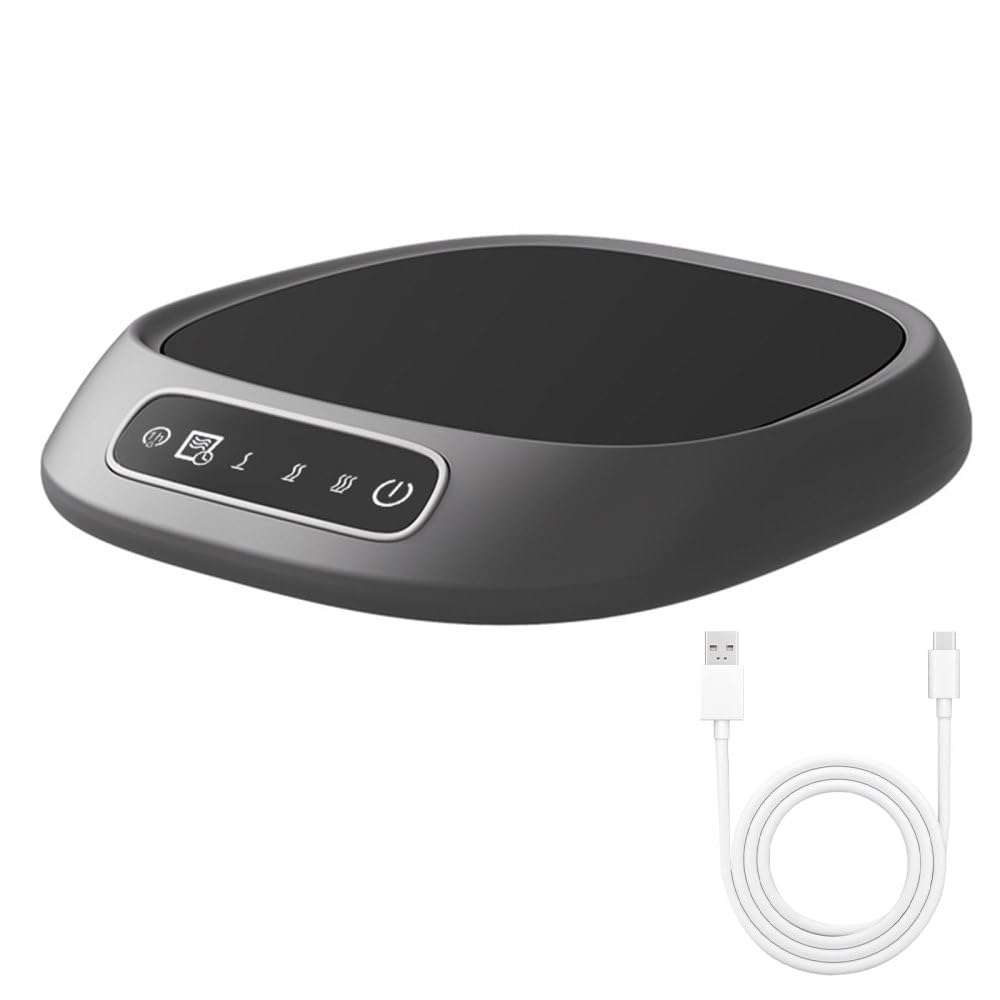 Scaldatazze da Caffè USB, Scalda Tazze Elettrico con 3 Impostazioni di Temperatura, Portatile Sottobicchiere Riscaldante Elettrico, per Caffè, Acqua, Tè, Cacao, Latte e Bevande, Regali
