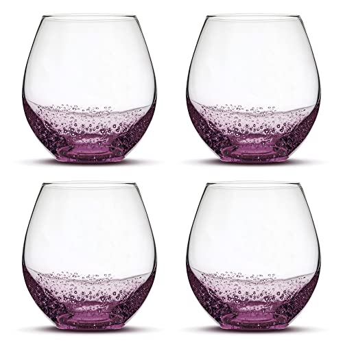 Integrity Bottles Set of 4, Stemless Wine Glasses, Made in