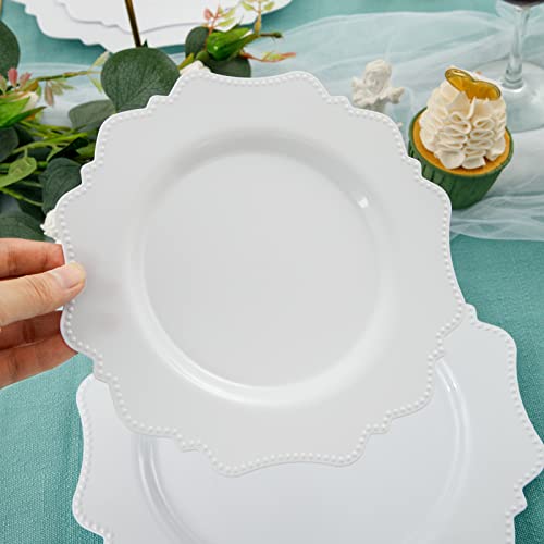 Colosus 60Pcs White Disposable Plastic Plates-Heavy Duty Plate For Party/Wedding/Anniversary 30 Dinner Plates And 30 Dessert/Salad Plates #TOP6
