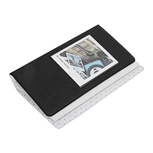 Bewinner Album Photo 64 Pochettes 3 Pouces pour SQ20/SQ10/SQ6/SP-3, Livre Photo à Couverture Beige en PVC PU pour 64 Photos avec 16 Pages (BLACK)