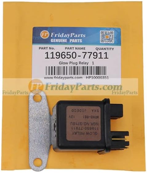 Aftermarket replacement 12V Glow Plug Safe Relay 119650-77911 Engine 4TNV94 Excavator R50 R60 DH60-7 EC55BLC