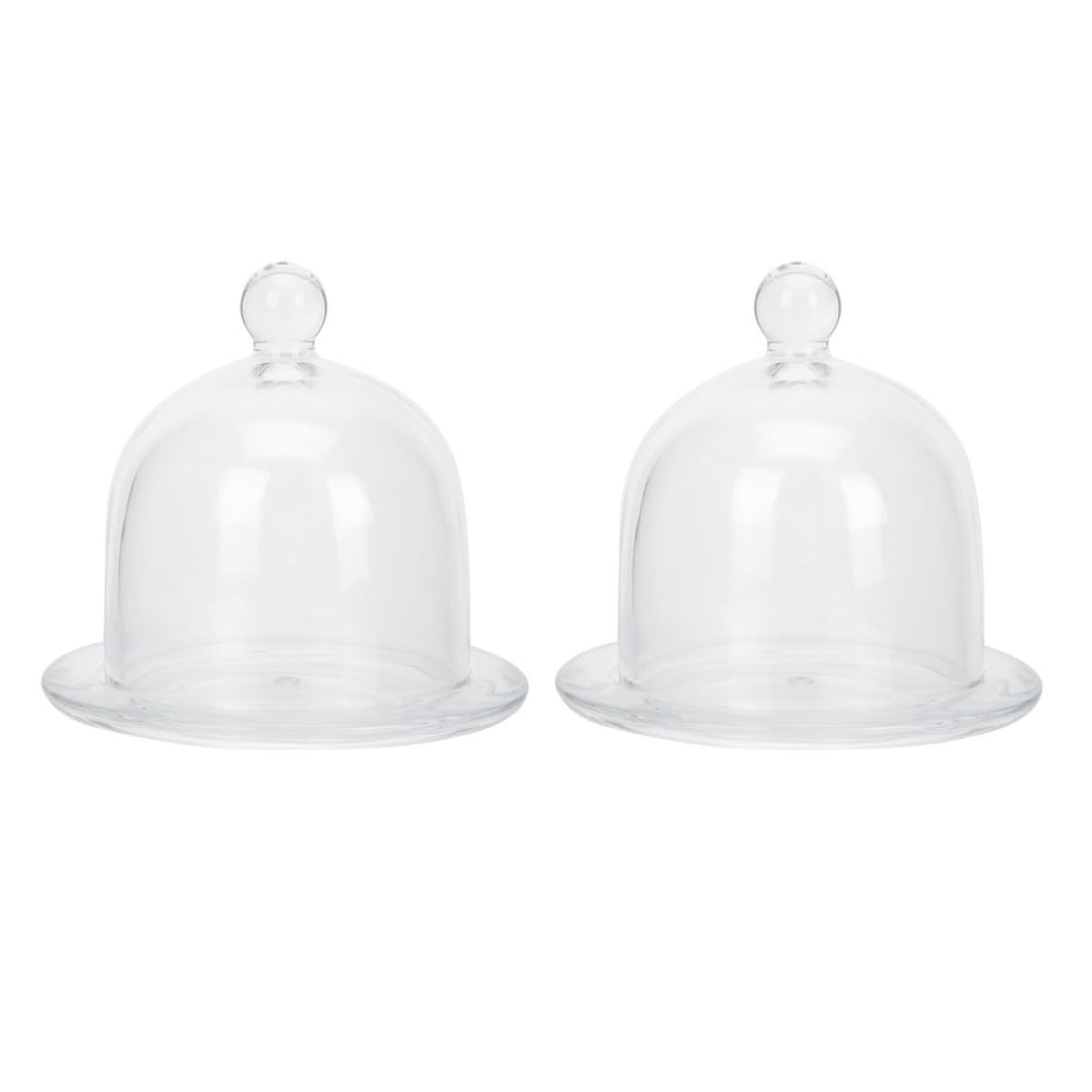 VICASKY Abgedeckte Kuchenplatte aus Glas 2 Stück für Torten und Dessert