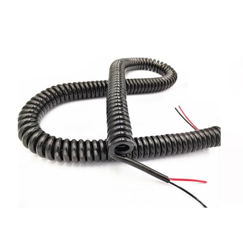 Cable Cord Antifreeze Tank Grounding Spiral Cable Wire Special Ground Wire 2 Core 1.5mm2 Spring Wire Spiral Extension (Size : Spiral Length 1 Meters)