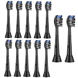 12pcs Ersatzbürsten Kompatibel mit Philips Sonicare elektrische Zahnbürsten Aufsteckbürsten, schwarz Zahnbürstenköpfe