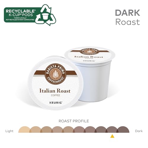 Barista Prima Italian Roast Coffee, Keurig K-Cup Pods, Dark Roast, 96/Carton (66149)