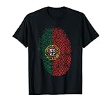 Portugal Flagge Geschenk Fingerabdruck T-Shirt