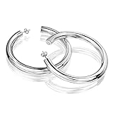 Los pendientes de aro más bonitos en Internet, de auténtica plata 925, hechos a mano en Pforzheim, Alemania, (París, plata)