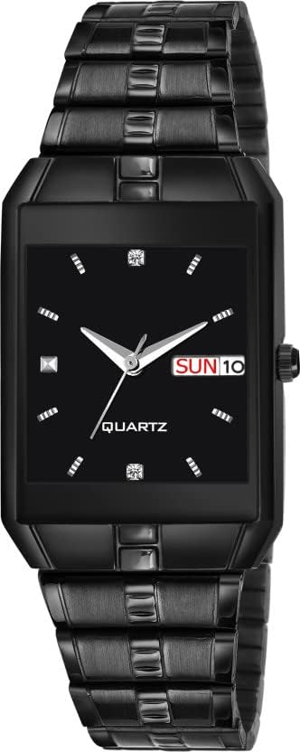 AXTON Original Black Plated Square Day & Date Functioning Analog Watch - for Men (B0CHFK6Q53) Amazon Price History, Amazon Price Tracker
