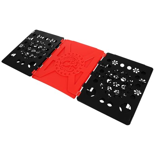 TOGEVAL Tabla para Doblar Ropa Rápido, Organizador Plegable de Plástico Negro y Rojo, Herramienta Antiarrugas para Armario, Adecuado para Camisetas, Pantalones y Pijamas, Almacenamiento