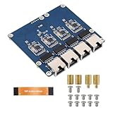 PCIe TO 4-ch Gigabit ETH Port Adapter Board compatible with Raspberry Pi 5.