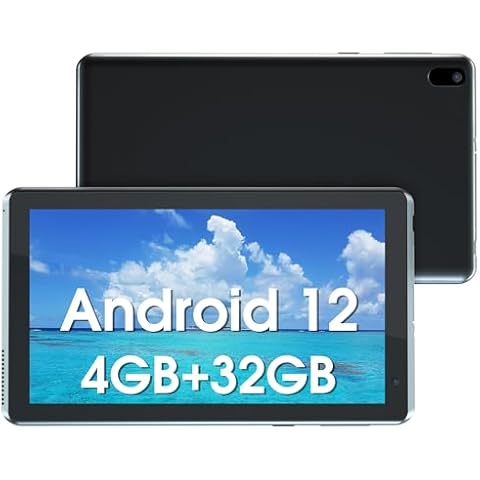 YQSAVIOR Tablets, Android 12 Tablet 7 inch, 4GB RAM 32GB ROM Tablet PC Quad-Core Processor Computer Tablet for Kids, IPS Screen, Dual Camera, WiFi, Bluetooth Tab PC Cover