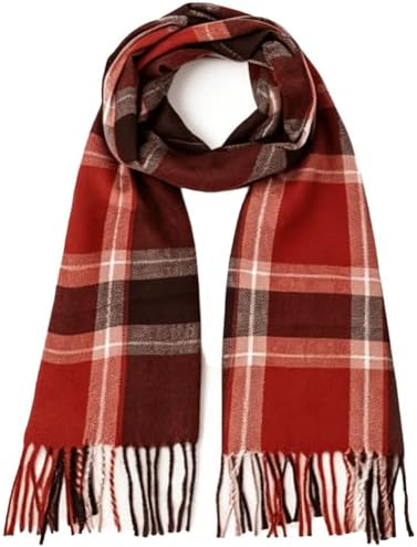 Winter Fall Classic Tartan Plaid Scarf for Men Women-Soft Tassel ...